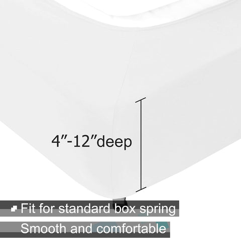 ALYVIA SPRING King Box Spring Cover Jersey Knit Stretchy, White
