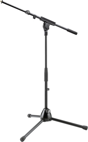 K&M König & Meyer 21075.500.55 Tripod Microphone Stand - Adjustable Telescoping 1-Piece Boom Arm - Professional Grade - Heavy Duty with Folding Leg Base - German Made - Black
