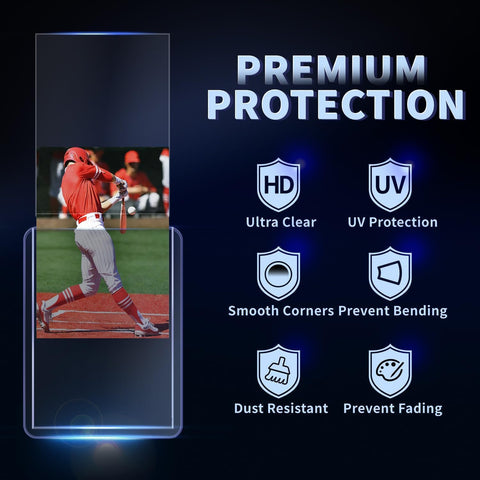 200 Card Sleeves Hard Plastic, 3×4 Baseball Card Holder for Sports Cards