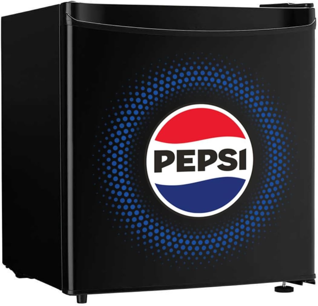 CURTIS Mountain Dew FR102MD Mini Fridge with Freezer - 1.6 Cu Ft Compact Small Beverage Drinks Refrigerator with Reversible Doors - Perfect for Office, Home, Dorm, or Games Room