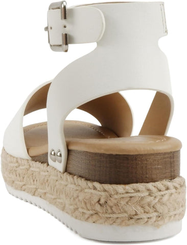 Soda Little Kids/Children/Girls Topic-IIS Espadrille Flatform Wedge Open Toe Sandals