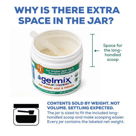 Gelmix Infant Thickener for Breast Milk & Formula, 4.4 oz Jar