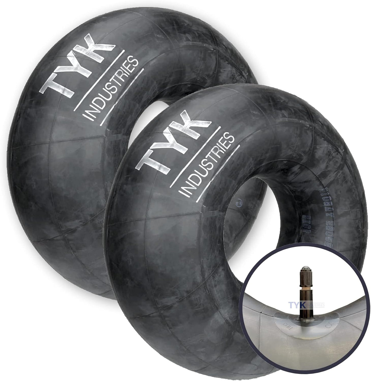 Two 20x8.00-8, 20x10-8, 20x8-8, 20x10.00-8 Golf Cart, Lawn Mower Tire Inner Tubes with TR13 Short Rubber Valve Stems by TYK Industries