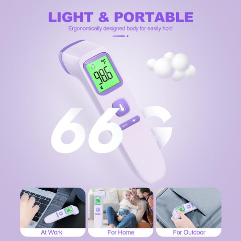 No-Touch Thermometer for Adults and Kids, Digital Accurate Baby Thermometer with Fever Alarm, 1 Second Fast Result, FSA HSA Eligible, Easy to use, 2 in 1 Mode