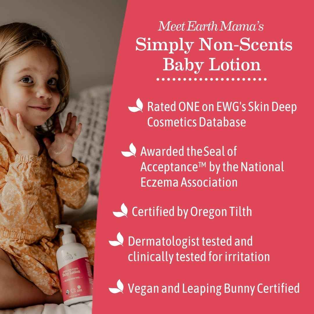 Earth Mama - Simply Non-Scents Baby Lotion for Dry Skin - 8 oz