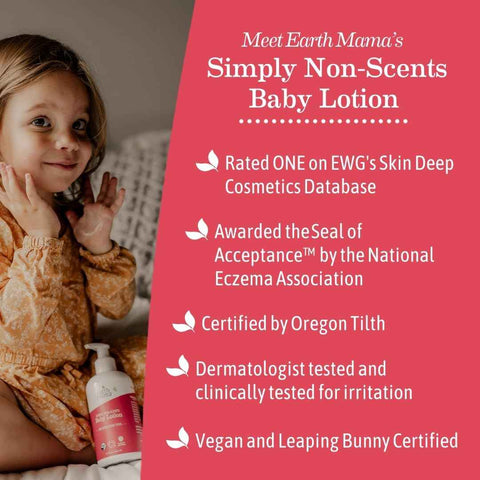 Earth Mama - Simply Non-Scents Baby Lotion for Dry Skin - 8 oz