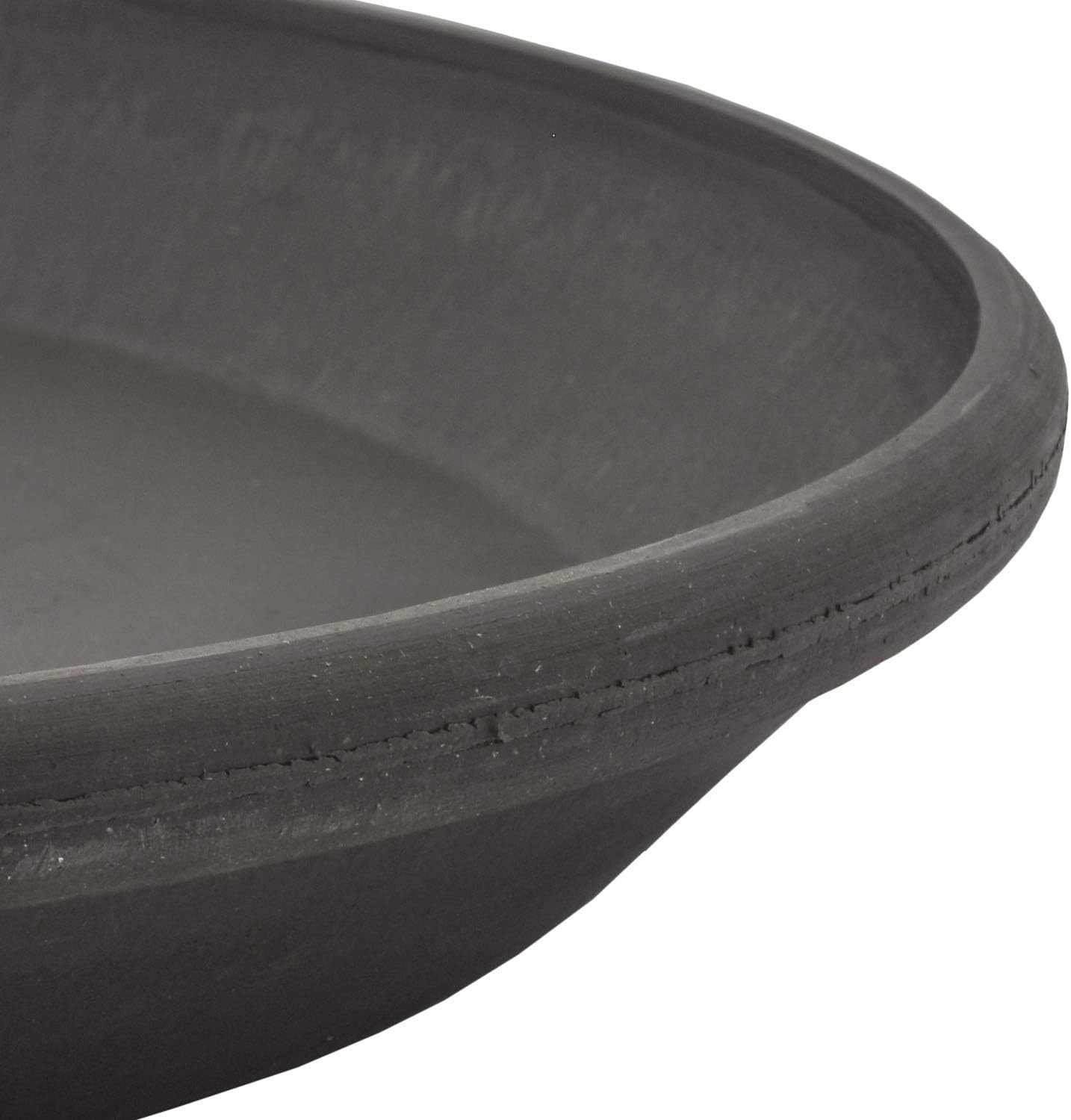 PSW Pot Collection AP35DC 14-inch Plastic/Stone/Wood Composite Plant Saucer Drip Tray – No Drainage Hole (Drillable), Indoor/Outer Water Tray, Dark Charcoal