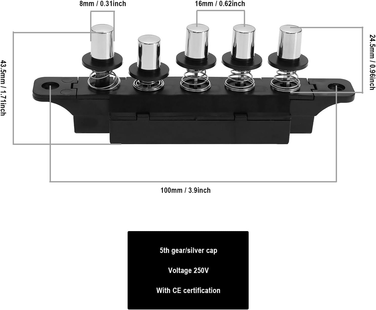 2pcs 250V 4A Range Hood Control Keyboard Switches 5 Position 5 Speed Plug-in Keyboard Button Switch Used for Kitchen Range Hood and Range Hood