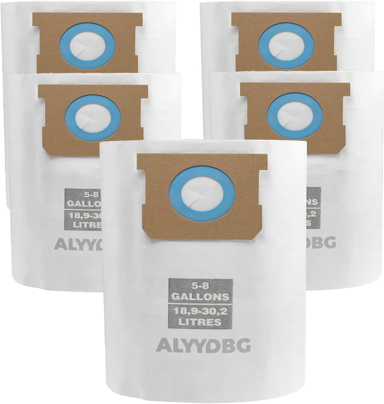 5 PCS Shop Vac Bags 5-8 Gallon Type E/H 90661 90671 Vac Bags by ALYYDBG