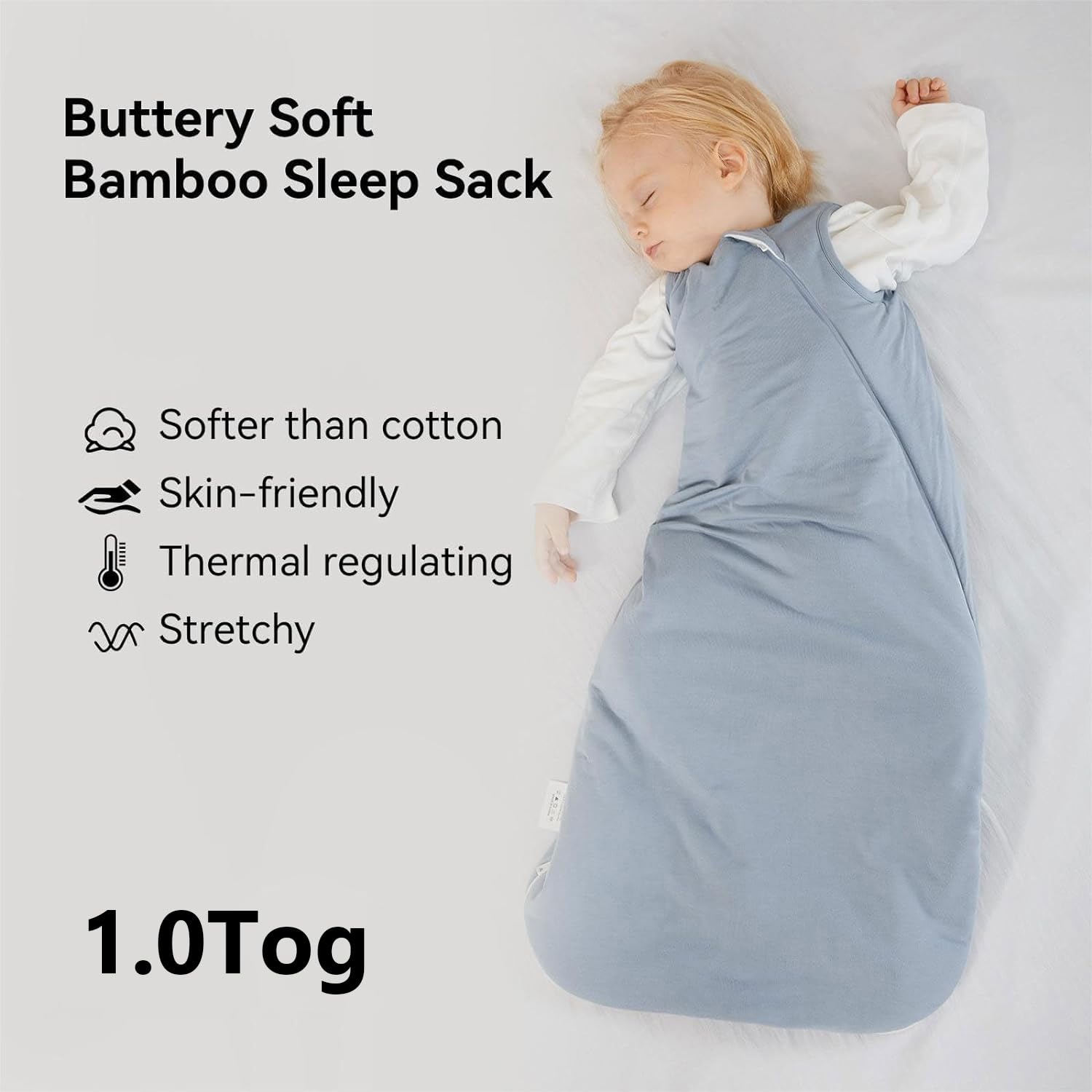 BubblePanda Rayon Made from Bamboo Sleep Sack 0-6 Months Newborn 1.0 Tog