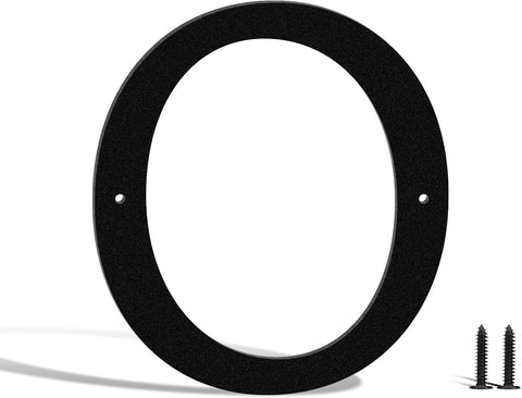 6 Inch Metal House Numbers and Letters, Black Modern Address Signs, Outdoor Mailbox Numbers With Nail kit, for Houses, hotels, apartments, streets (Letter O)