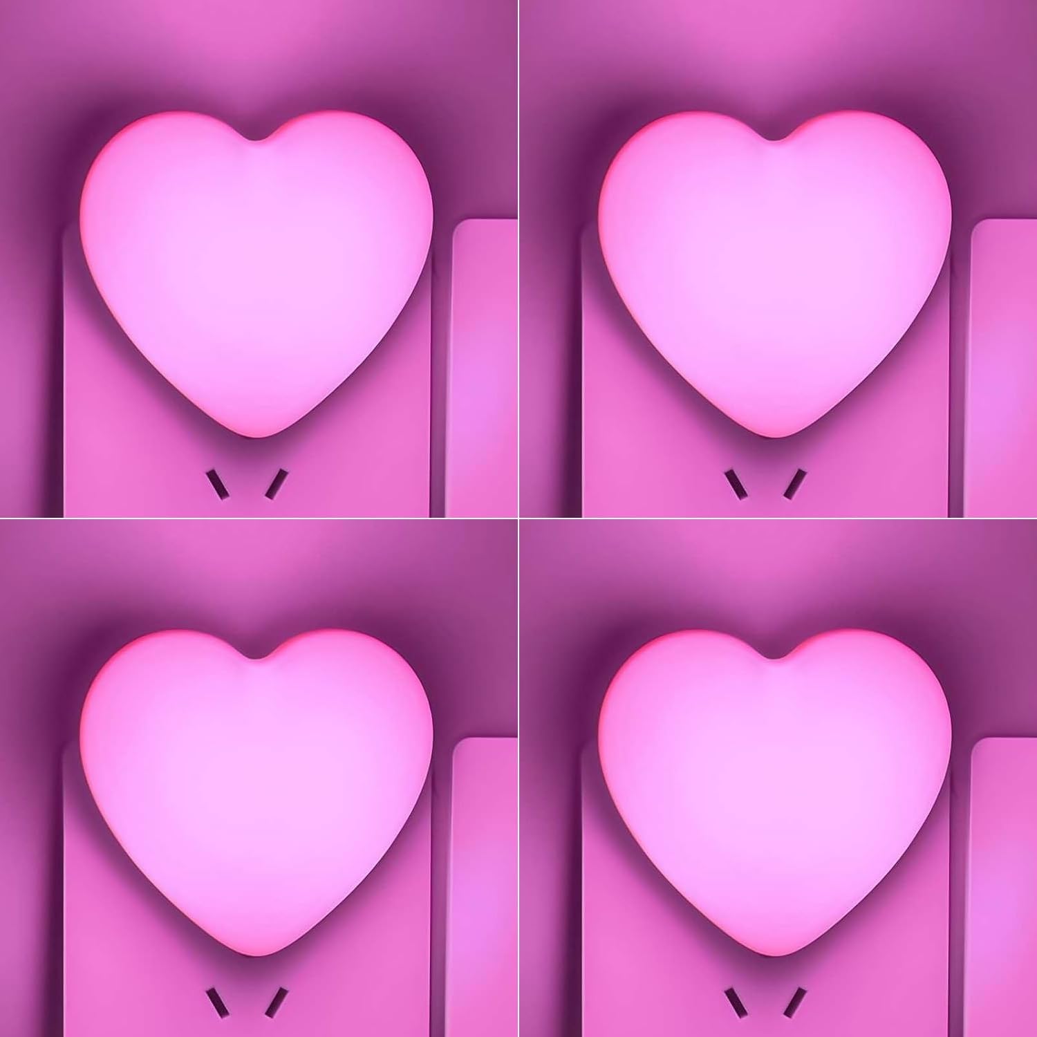 INZU Night Lights Plug into Wall, LED Night Light for Kids, Cute Nightlight with Auto Dusk to Dawn Sensor, LED Nightlight with Soft Warm Light for Bedroom, Nursery, Bathroom, Hallway (4Pack Pink)
