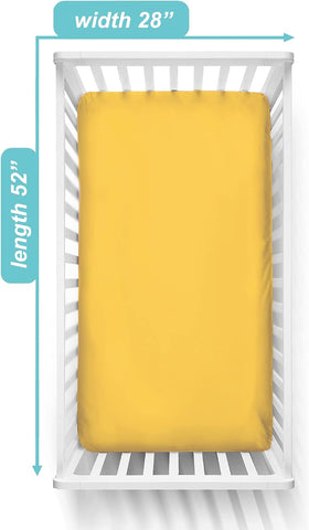 American Baby Company Cotton Fitted Crib Sheet 52x28", Golden Yellow
