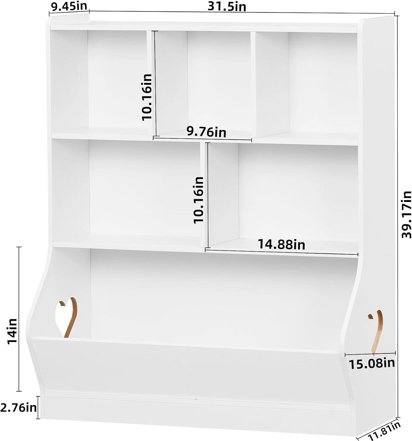 Lerliuo Kids Bookshelf and Toy Storage, 3 Tier Book Shelf for Kids Rooms