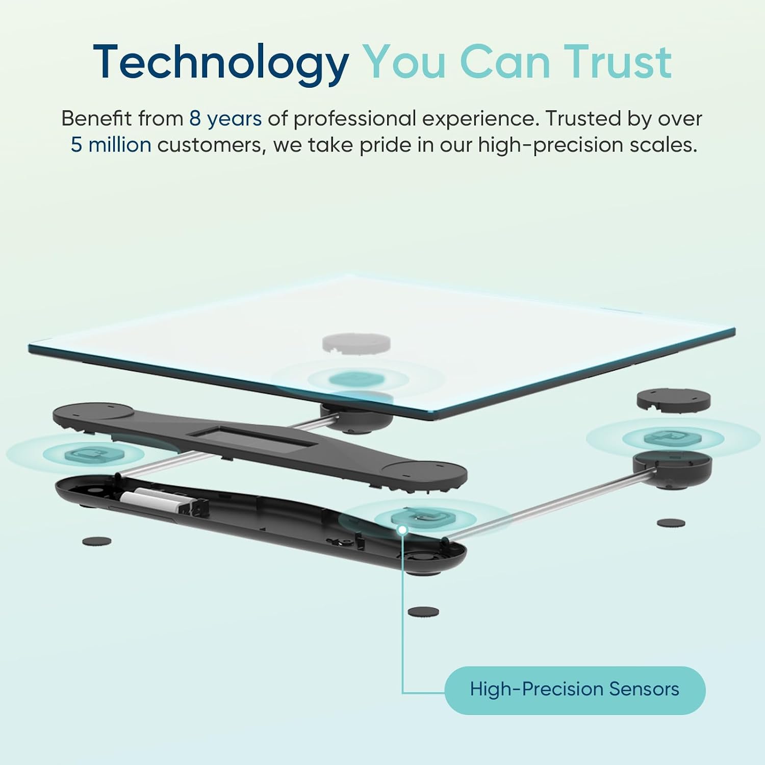 Etekcity Digital Body Weight Bathroom Scale, 6mm Tempered Glass, 400 lbs