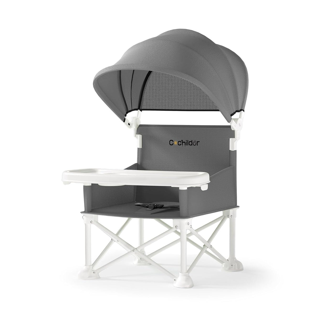 Cochildor 4-in-1 Portable Baby Chair, Foldable Toddler Booster Seat, Gray