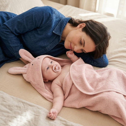 Hooded Baby Bath Towels, 100% Organic Cotton, 32"x32" 2-Pack