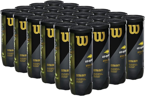 WILSON US Open Extra Duty Tennis Balls - 12 Cans (36 Balls) + 24 Cans (72 Balls)