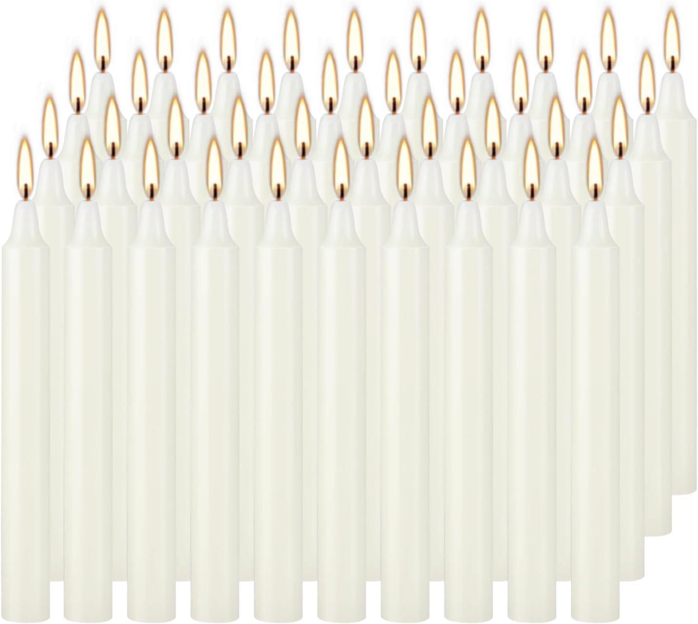 4 Inch Tall 40 Pack Ivory Candles Mini Unscented Taper Candles for Christmas,Household, Wedding, Rituals, Prayer, Birthdays, Meditation, Altar,Party and Home Décor Candlesticks
