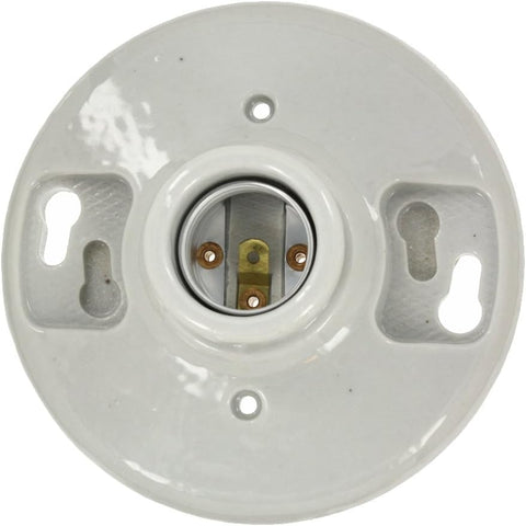 Leviton One-Piece Glazed Porcelain Outlet Box Mount, Aluminum, 49875, White