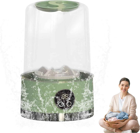 Underwear Washer, Portable Mini Washing Machine, Cordless Mini Washing Machine for Baby Clothes, Small Laundry, Lightweight for Apartment, Dorm, Hotel, Travel & Camping, Quiet Energy-Efficient (Green)