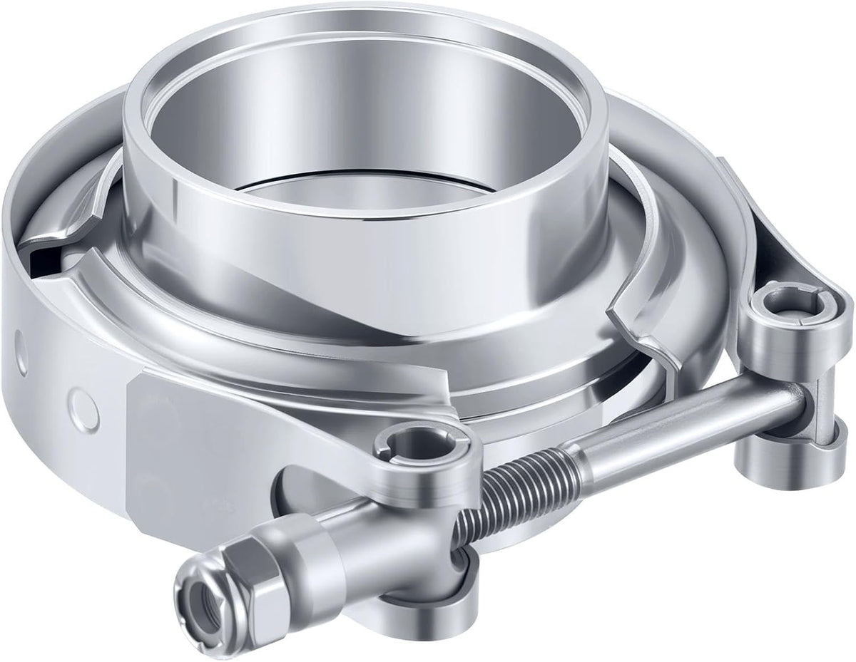EVIL ENERGY V Band Clamp with Flange Male Female Stainless Steel (2, 1.75")