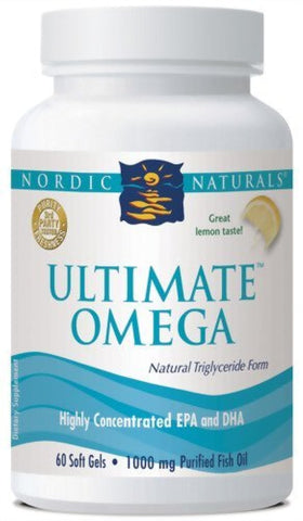 Nordic Naturals Ultimate Omega, Lemon Flavor - 60 Soft Gels - 1280 mg Omega-3 - High-Potency Omega-3 Fish Oil Supplement with EPA & DHA - Promotes Brain & Heart Health - Non-GMO - 30 Servings