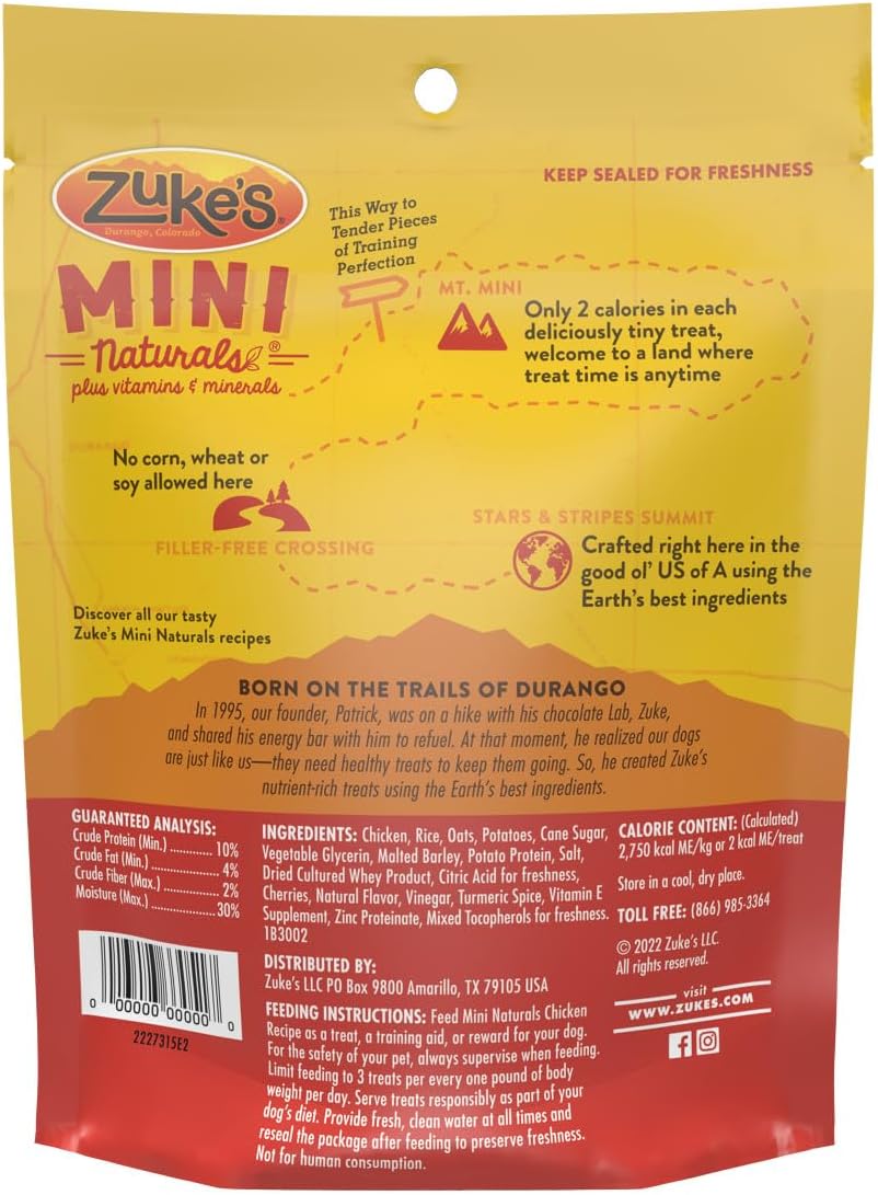 Zuke’s Mini Naturals Dog Training Treats for Dogs, Pet Treats Made with Real Chicken, 16 oz