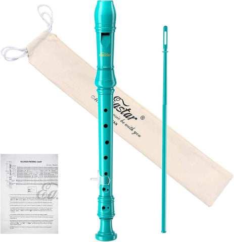 Eastar German C Soprano Recorder for Kids Beginner Kit, Sky Blue, ERS-21GSB
