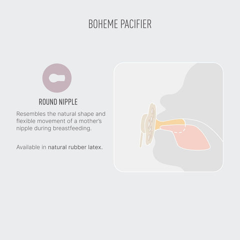 BIBS Pacifiers - Boheme Collection | BPA-Free Baby Pacifier | Made in Denmark | Set of 2 Blossom/Dusky Lilac Color Premium Soothers | Size 6-18 Months