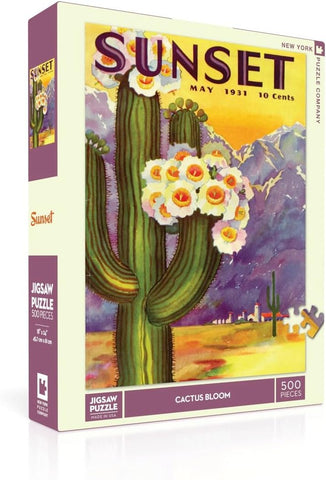 New York Puzzle Company - Sunset Magazine Cactus Blooms - 500 Piece Jigsaw Puzzle for Adults