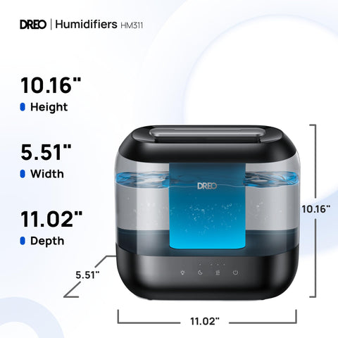 Dreo Humidifiers for Bedroom, Top Fill 4L Supersized Cool Mist Humidifier with Oil Diffuser and Nightlight, 32H Runtime, Quiet Ultrasonic Humidifiers for Home, Large Room, Baby Nursery and Plants