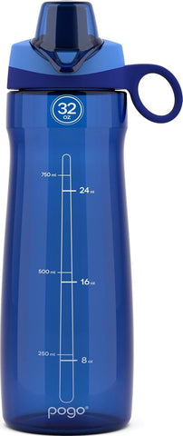 Pogo BPA-Free Tritan Plastic Water Bottle with Chug Lid, 32 Oz, Blue
