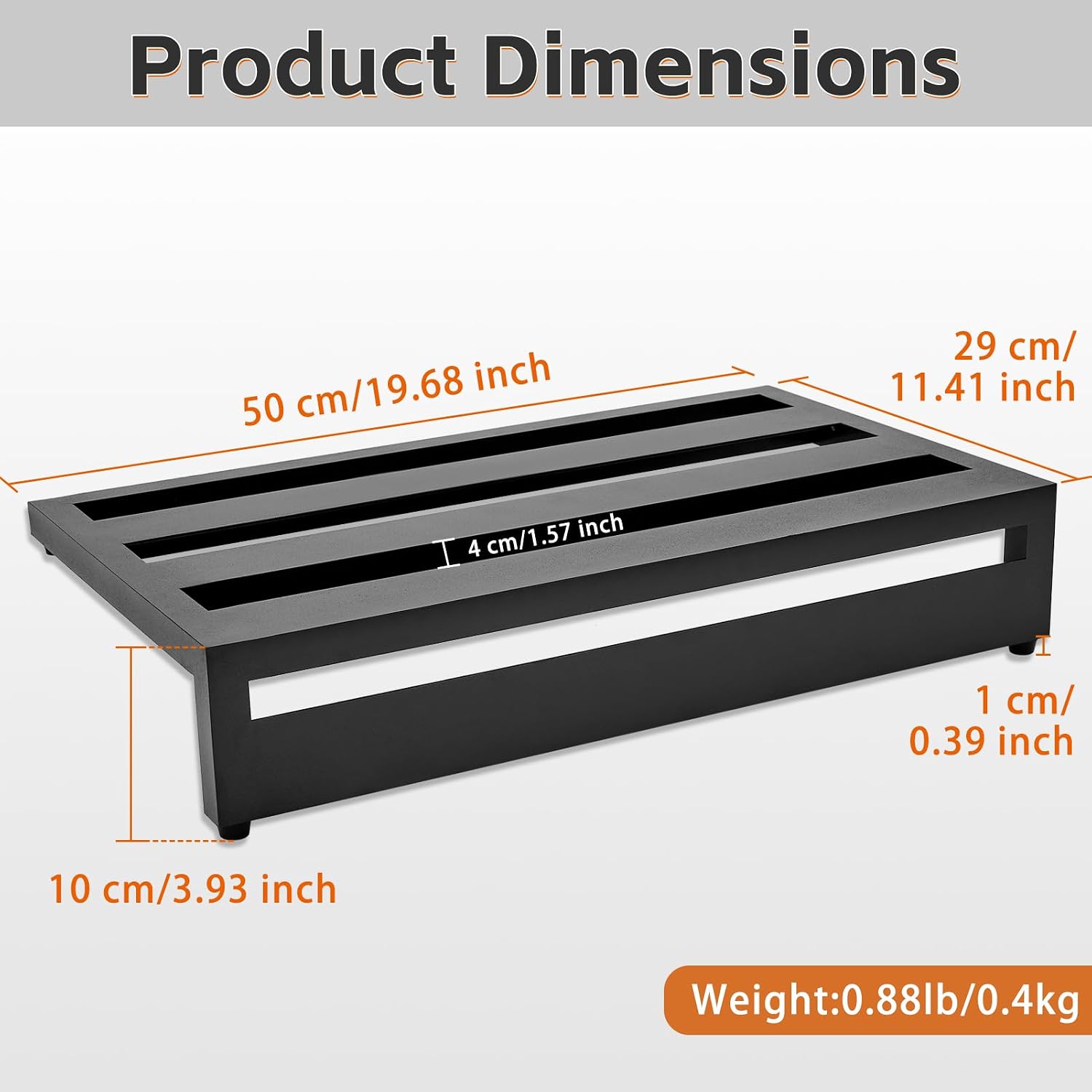Guitar Pedal Board Aluminum Alloy pedalboards 19.7x11.4x3.93"