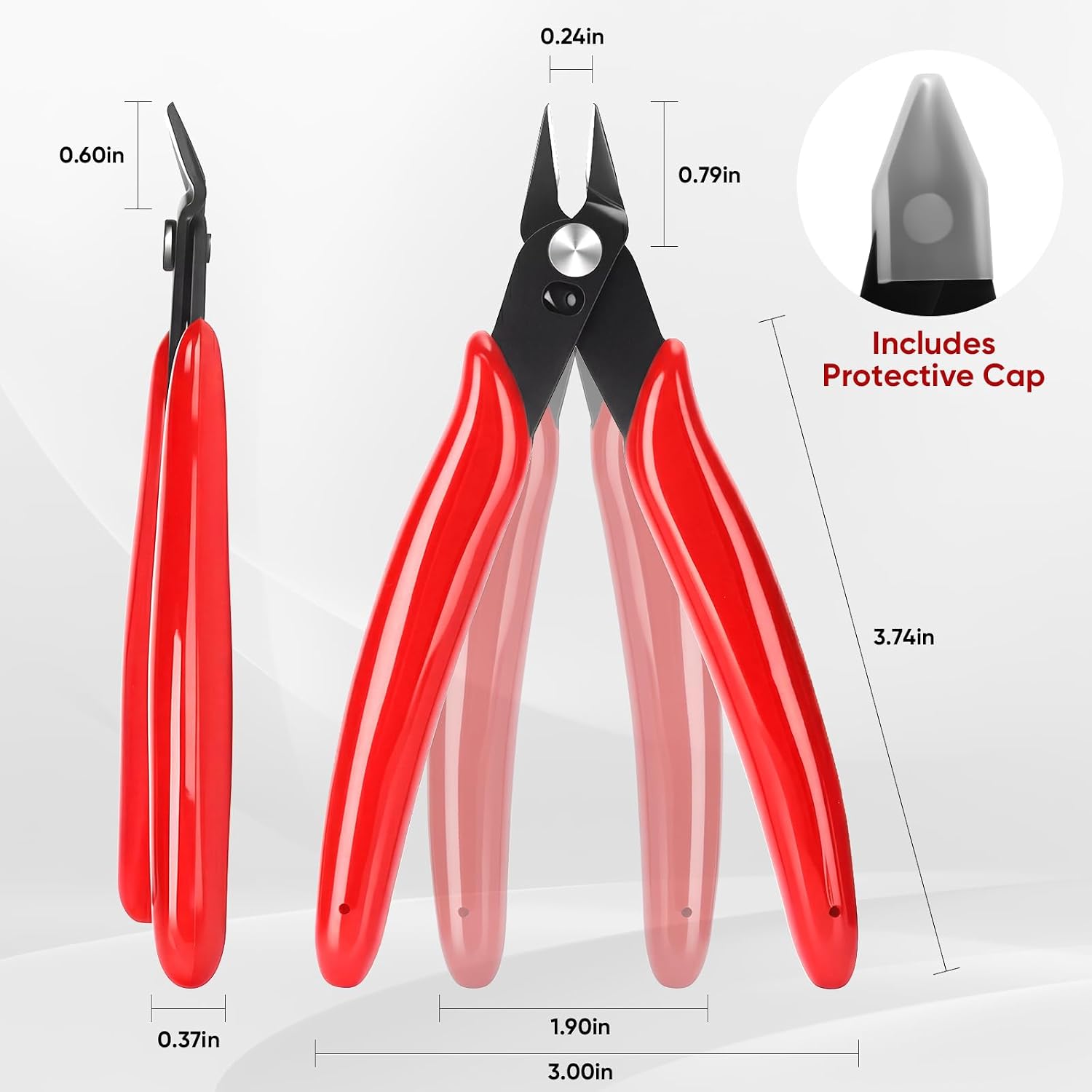 5 Inch Flush Cutters, 1 Pack Micro Wire Cutters, Zip Tie Cutter