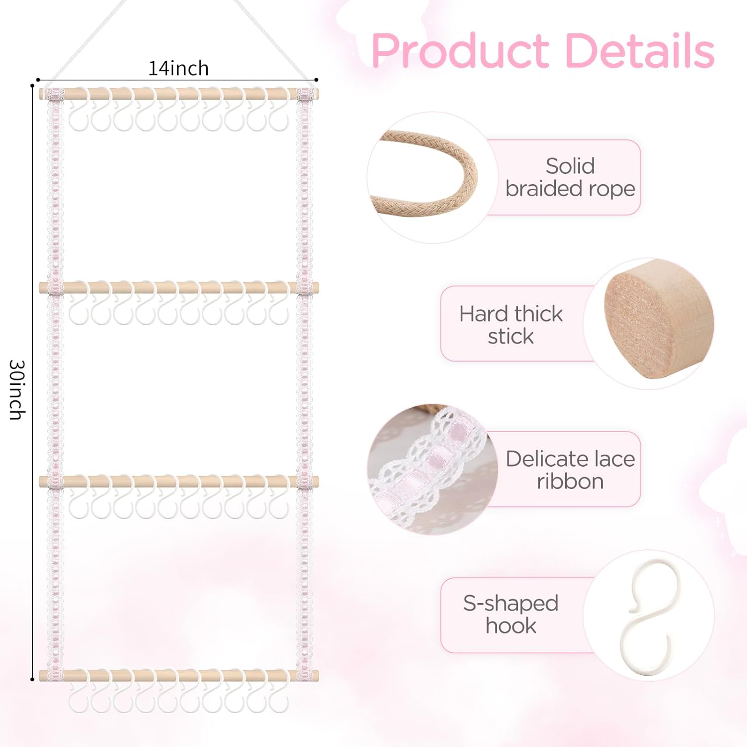 POVETIRE Headband Holder Bow Organizer for Girls, Baby Head Bands Storage