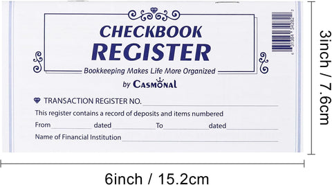 20 Pack Checkbook Register, Check Registers for Personal, Blank Ledger Transaction Registers for Personal or Business Bank, Check Register Book for Checking and Saving Account, Deposit and Credit Card
