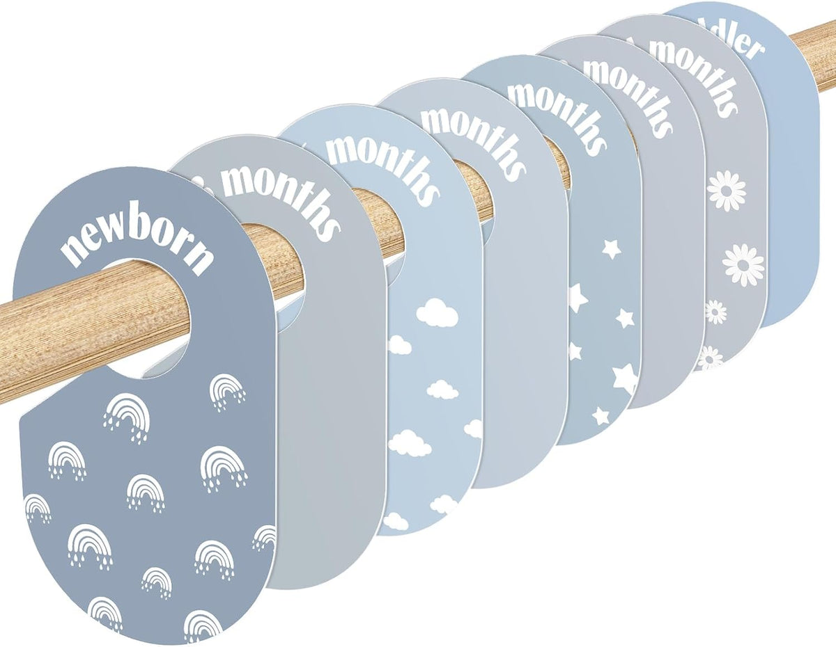 WSICSE 8 Pack Baby Closet Dividers,Blue