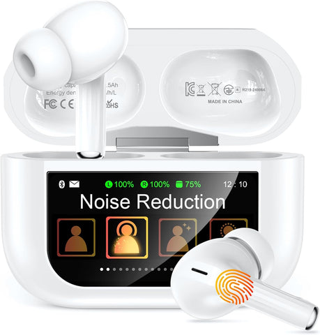 Wireless Earbuds, Smart Touchscreen Ear Buds, ANC Headphones, Bluetooth 5.4