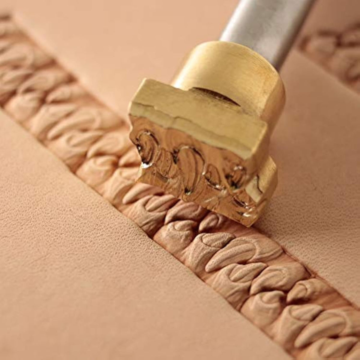DandS ltd Teeth Leather Stamp Tool, Professional Steel Craft Tool for Leatherworking, Embossing, Carving & Stamping Leather Projects, Belts, Wallets & DIY Projects, Compatible with Mallet, #406