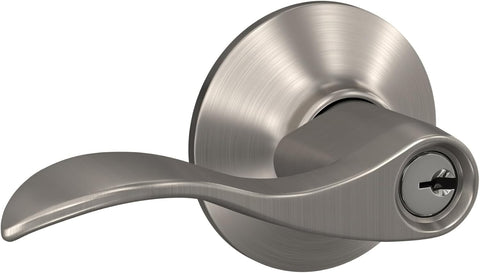 SCHLAGE Accent Keyed Entry Door Handle, Reversible, Satin Nickel