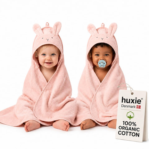 Hooded Baby Bath Towels, 100% Organic Cotton, 32"x32" 2-Pack