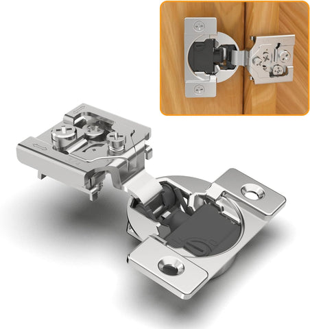 Chibery 50 Pack 3/4" Overlay 4D Soft Close Concealed Hinges for Face Frame Door, Adjustable Closing Speed, Smooth Slow Self Close Hinges, Satin Nickel, 105° Open Angle Stainless Steel Cabinet Hinges