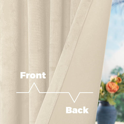 BGment Cream Beige Velvet Curtains for Living Room, 2 Panels, 52 x 102 Inch