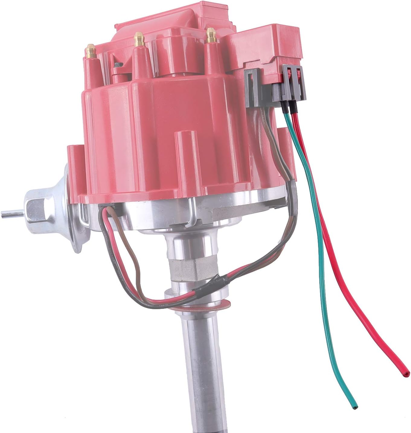 MAS Performance HEI Distributor with Red Cap and Wiring Kit including 65K Coil Compatible with Chevy 305-454 Chevrolet C10 GMC SBC BBC 350-400 4.3L 5.0L 5.7L 6.6L 7.4L
