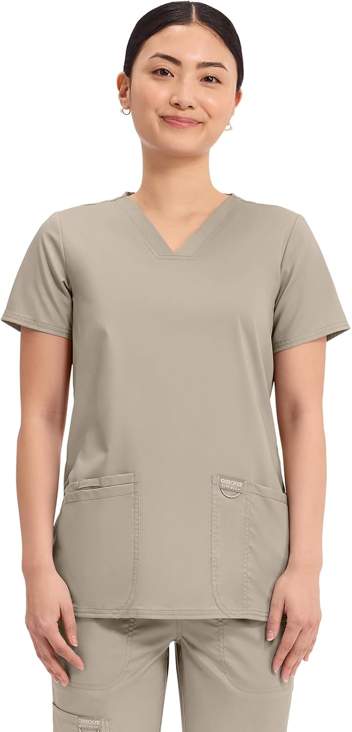 Cherokee WW Revolution Medical Women's Scrub Top V-Neck 3-Pocket Scrubs