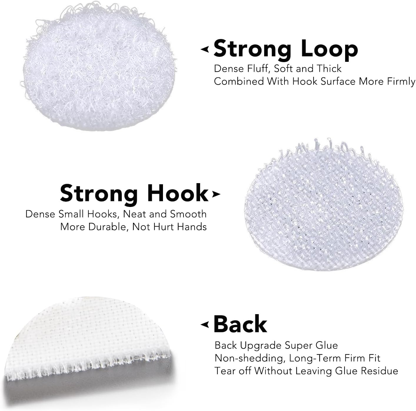 Self Adhesive Dots,600pcs(300 Pairs) 0.59" Diameter Strong Sticky Round Nylon Dots, Hook and Loop Dots with Adhesive,for Classroom, Office, Home