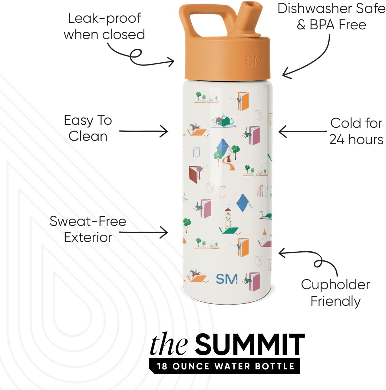 Simple Modern Kids Water Bottle & Toddler Cup | 18oz | Books