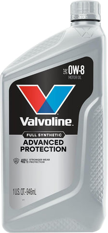 Valvoline Advanced Protection 0W-8 Full Synthetic Motor Oil 1 Quart