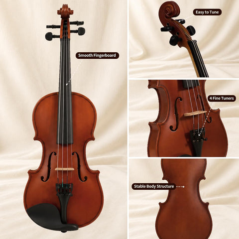 Paititi Student Violin Starter Kit with Case and Shoulder Rest - 1/8